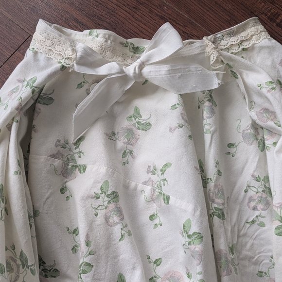 Floral Midi Skirt with Pink Ruffle Trim - Picture 7 of 10